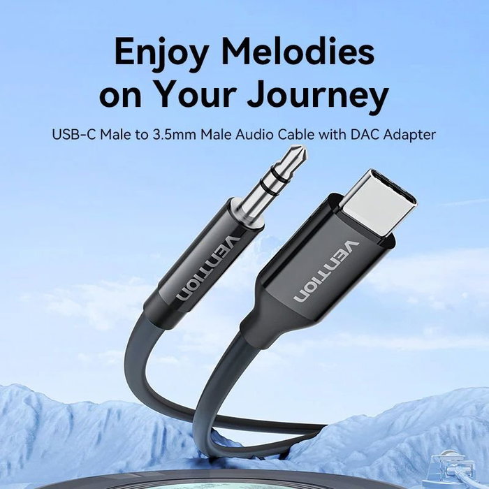 Vention Adaptador USB-C a Jack 3.5 mm, 1.5 m, Negro Vention Adaptador USB-C a Jack 3.5 mm, 1.5 m, Negro